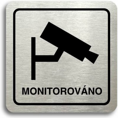 Accept Piktogram "monitorováno" (80 × 80 mm) (stříbrná tabulka - černý tisk) – Hledejceny.cz