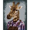 Malování podle čísla zuty Žirafa v košili 80 x 100 cm bez rámu a bez vypnutí plátna