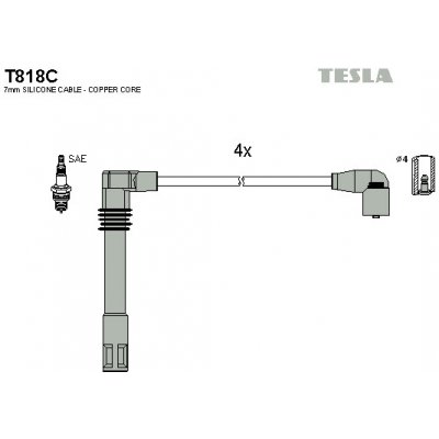 TESLA Sada kabelů pro zapalování T818C – Hledejceny.cz