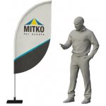 MITKO Reklamní vlajka Rider S (80x160 cm) s hliníkovým stožárem – Kulaté – Hřeb s ocelovým rotátorem ⌀ 20 mm – Hledejceny.cz
