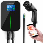 Extralink BS20 BC 22kW APP Typ 2 32A 22kW měnič pro elektrická vozidla 3 fáze LCD displej aplikace 6,1 m 100 250 380 V Černá | Zboží Auto