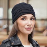 Krumlovanka Dámská bavlněná čepice W-0044/C009 černá – Sleviste.cz
