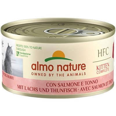 Almo Nature HFC Complete Kitten losos a tuňák 70 g – Zboží Mobilmania