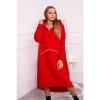Dámské šaty Zateplené šaty s kapucí červené