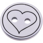 Knoflík 12,5 mm plastový srdce – Zboží Mobilmania