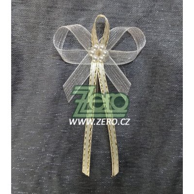 Vonička (vývazek) svatební - bílo-krémová s perlovým květem I – Sleviste.cz