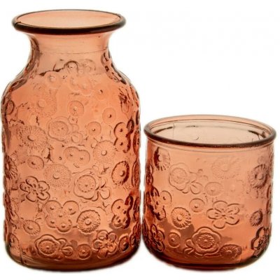 Lahev|vázička FLORA, pr.9x21cm/0,655L, růžová|Vidrios San Miguel|Recycled Glass – Hledejceny.cz