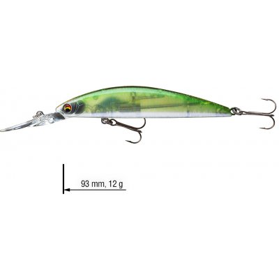 Daiwa Tournament Current Master 93F-DR Green Flash Ghost 9,3 cm 12 g – Zboží Dáma