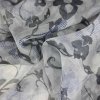 Metráž Hedvábný šifon šedý, květinový vzor, š.140