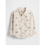 GAP Baby oversize popelínová košile Oxford béžová – Zboží Dáma