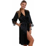Saténový luxusní župan pro ženy 1E8458 černá – Zboží Dáma