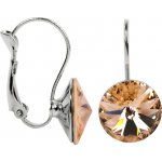 Swarovski Elements Rivoli ocelové visací oranžové kulaté 39140.3 Light Peach meruňková oranžová velmi světlá – Zboží Mobilmania