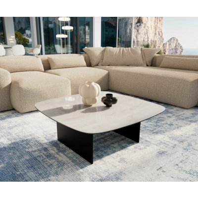 Delife Edge oválný tvar 90×90 cm keramika onyx champagne Salto kov černá – Hledejceny.cz