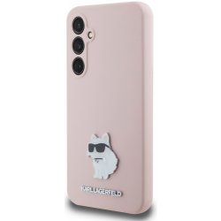 Karl Lagerfeld Liquid Silicone Metal Choupette Samsung Galaxy S23 FE Pink