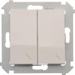 Simon Kontakt 54 Premium Bílý schodišťový dvojnásobný s podsvícením modul šroubové koncovky, DW6/2L.01/11 – Hledejceny.cz