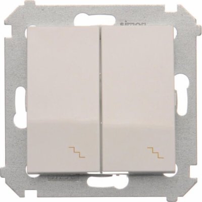 Simon Kontakt 54 Premium Bílý schodišťový dvojnásobný s podsvícením modul šroubové koncovky, DW6/2L.01/11 – Hledejceny.cz