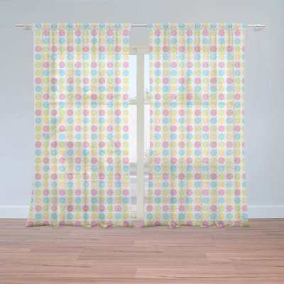 Sablio Záclony Veselé barevné puntíky: 2ks 150x250cm – Zboží Mobilmania