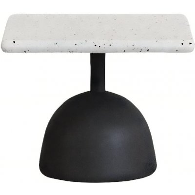 Kave Home Saura 44 x 44 cm s černou podnoží terrazzo zahradní stolek Bílý – Hledejceny.cz