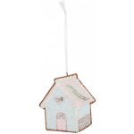 Závěsná dekorace modrá perníková chaloupka Frosted Ginger - 9*1*10 cm - Clayre & Eef – Hledejceny.cz