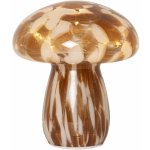 STAR TRADING Svítící LED dekorace Funghi Brown Glass 17 cm hnědá barva sklo – Sleviste.cz