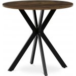 Autronic HT-F4108 OLW Stůl jídelní kulatý 80 x 75 cm MDF staré dřevo černé kovové nohy – Zboží Mobilmania