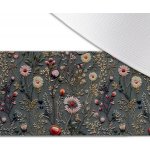 Takoy Sametová guma s potiskem 4 cm vyšívané luční květy potisk šedá Antonia – Zboží Dáma