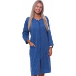 Modrý puntíkatý a růžičkový župan nebo košilka těhotenská i kojící na zip 1G0571 modrá – Zboží Dáma