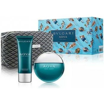 Bvlgari Aqva Pour Homme EDT 100 ml + balzám po holení 100 ml + kosmetická taštička dárková sada