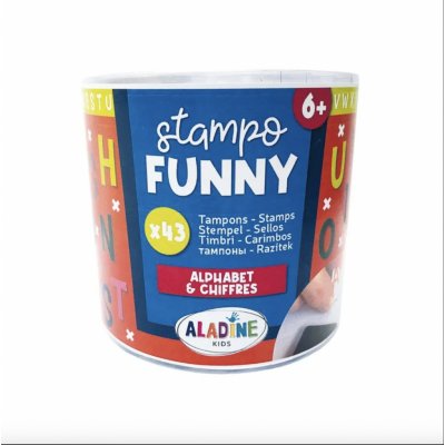 Aladine Dětská razítka Stampo Funny Abeceda a číslice – Zboží Mobilmania