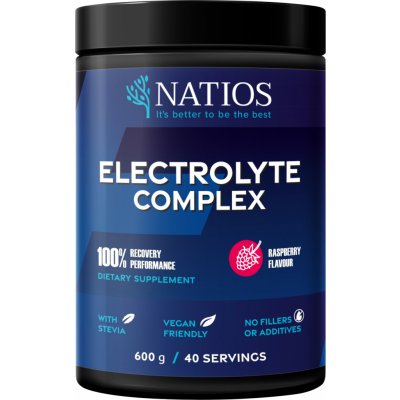Natios Electrolyte Complex, Elektrolyt komplex, Malina, 600 g