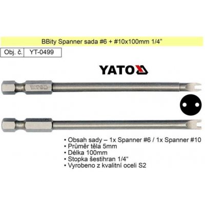 Sada bitů Spanner č.6 + č.10 x100mm 1/4” – HobbyKompas.cz