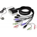 Aten CS-692 DataSwitch 2:1 (kláv.,HDMI,myš,audio) USB, s kabely, DO