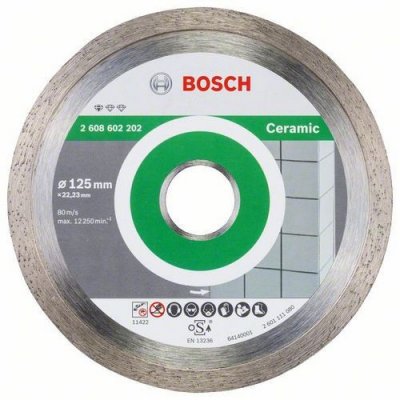 Bosch - Diamantový řezný kotouč Standard for Ceramic 125 x 22,23 x 1,6 x 7 mm – Zboží Mobilmania