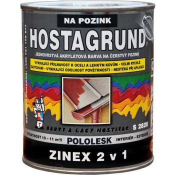 Barvy a laky Hostivař HOSTAGRUND ZINEX 2v1 S2820 0,6 L RAL 3000 ohnivě červená