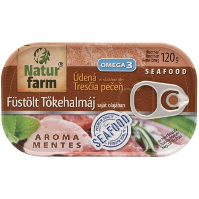 Naturfarm Uzená tresčí játra ve vlastním oleji 120 g – Zboží Dáma