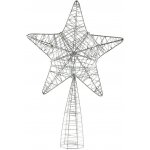 Decoled hvězda na špici stromu stříbrná 24 × 36 cm – Sleviste.cz