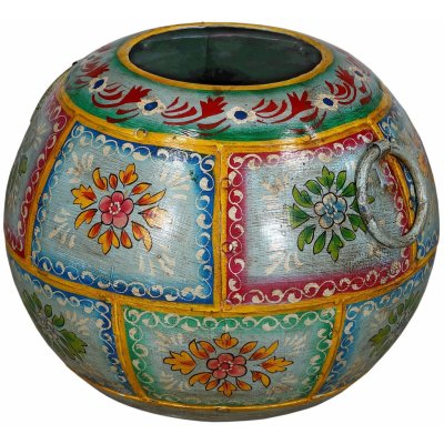 Sanu Babu Kovová váza, ručně malovaná, průměr 40cm, výška 40cm – Zboží Mobilmania