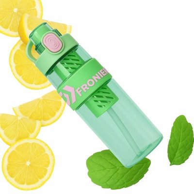 Láhev na vodu s ovocem 650 ml s vložkou na led a brčkem – Hledejceny.cz