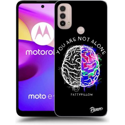 Pouzdro Picasee silikonové Motorola Moto E40 - Brain - White černé – Zboží Mobilmania