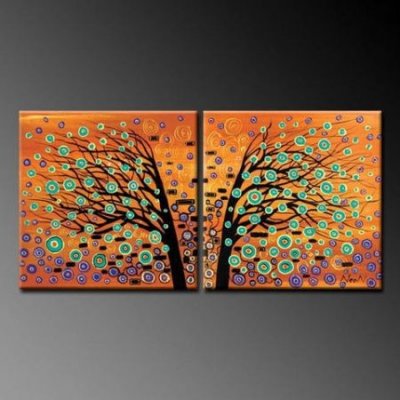 Vícedílné obrazy - Zrcadlový strom 2 x 40 x 40 cm