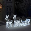 Vánoční osvětlení zahrada-XL Vánoční světelná dekorace vyplétaní 2 sobi se sáněmi 648 LED