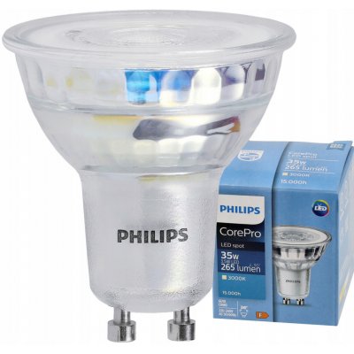 Philips CorePro LED žárovka GU10 3,5W 255Lm 36° teplá bílá 3000K Premium PHL-9290012179C – Hledejceny.cz