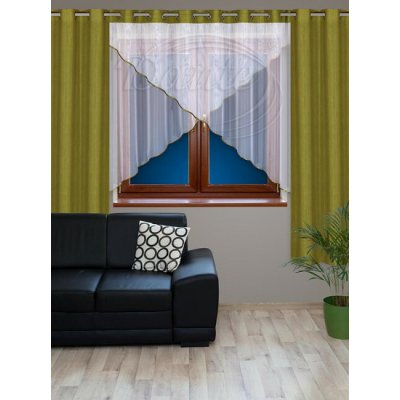 Závěsový komplet GRAND zelený - kříž 150x300cm + 2 závěsy 245x145cm – Hledejceny.cz