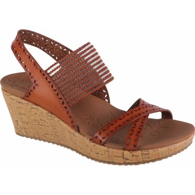 SKECHERS Hnědé sandály na klínku skechers beverlee - boho glow 119330-lug – Zboží Mobilmania