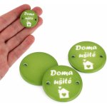 Knoflík - cedulka - doma ušité - zelená - 25,4mm – Hledejceny.cz