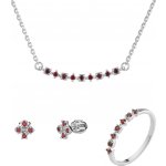 Granát Turnov Stříbrný set šperků 1470 s českým granátem, rhodiovaný - linka 52 balónek – Hledejceny.cz