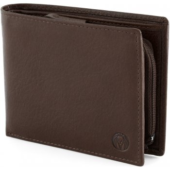 Lucleon Tmavě kožená peněženka California uvnitř na zip V12 7 8631 hnědá