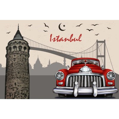 Dimex MS-5-2177 Vliesová fototapeta Istanbul retro plakát rozměry 375 x 250 cm – Zboží Mobilmania