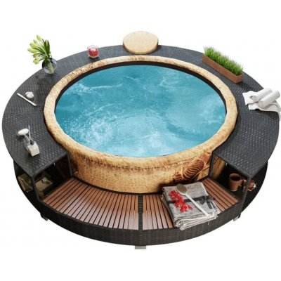 Shumee Obruba k vířivce polyratanová černá – Hledejceny.cz