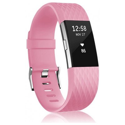 BStrap Silicone Diamond Small řemínek na Fitbit Charge 2, pink SFI002C26